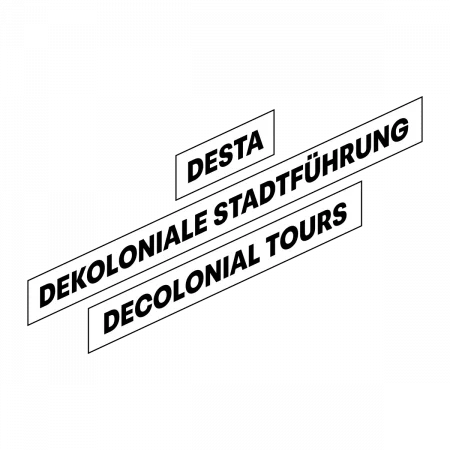 Ein Bild, das die Wörter deSta, Dekoloniale Stadtführung und Decolonial Tours zeigt.